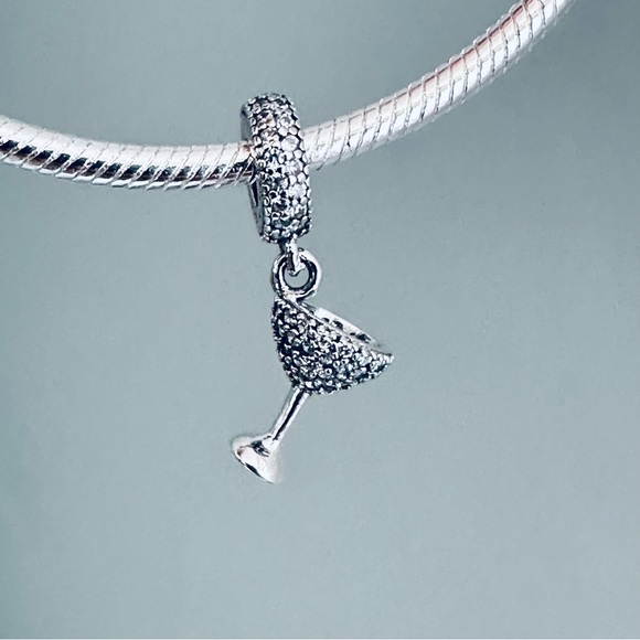 NEW Authentic Pandora Pave Cocktail Glass Night Out / Pandora Bracelets - Picture 5 of 8